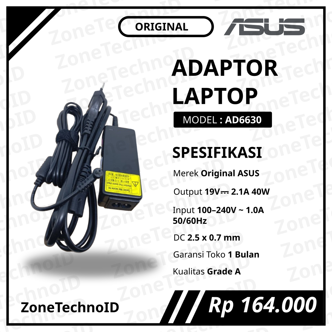 Adaptor Charger Laptop ASUS Original AD6630 19V 2.1A 40W Jack 2.5×0.7mm