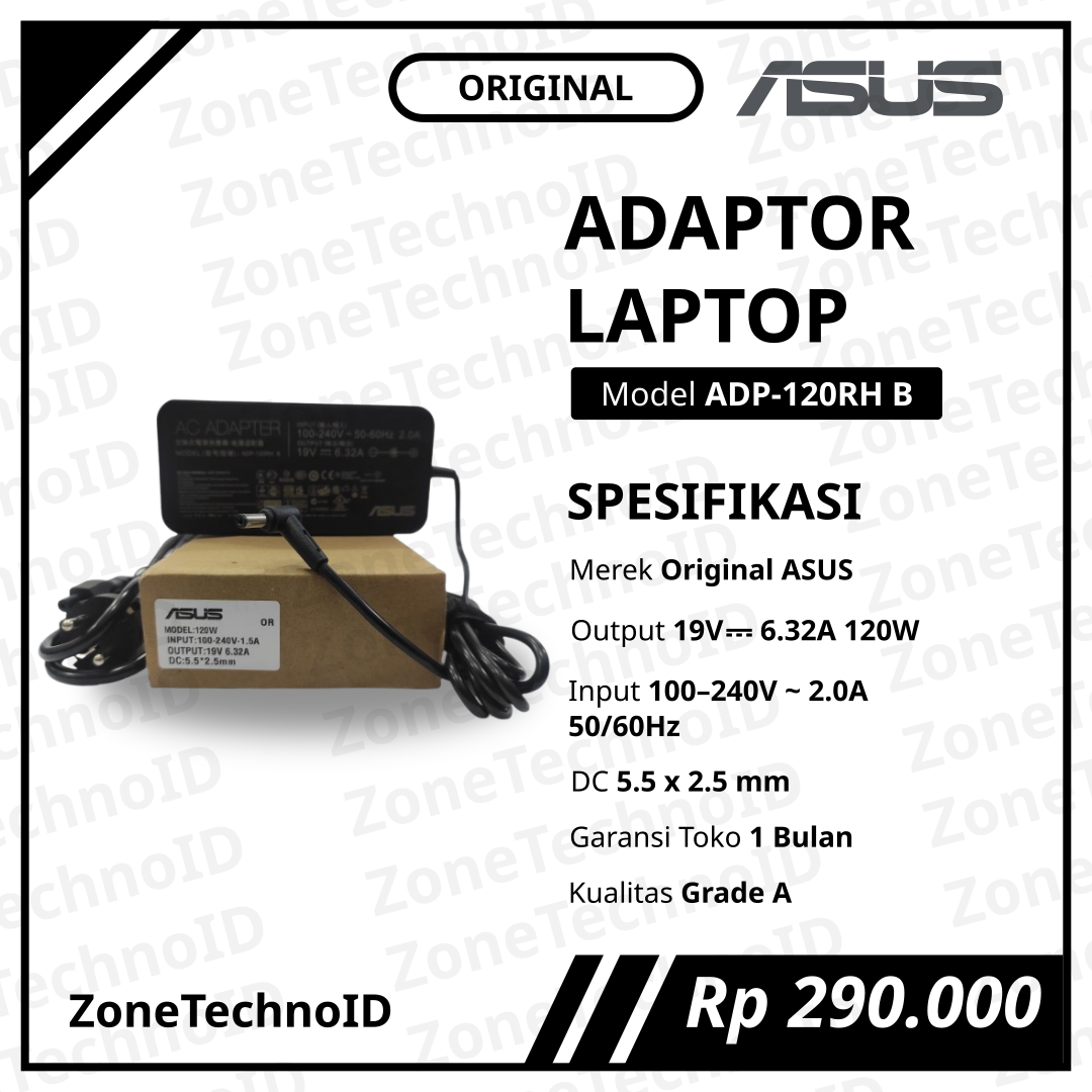 Adaptor Charger Laptop ASUS Original ADP-120RH B 19V 6.32A 120W Jack 5.5×2.5mm